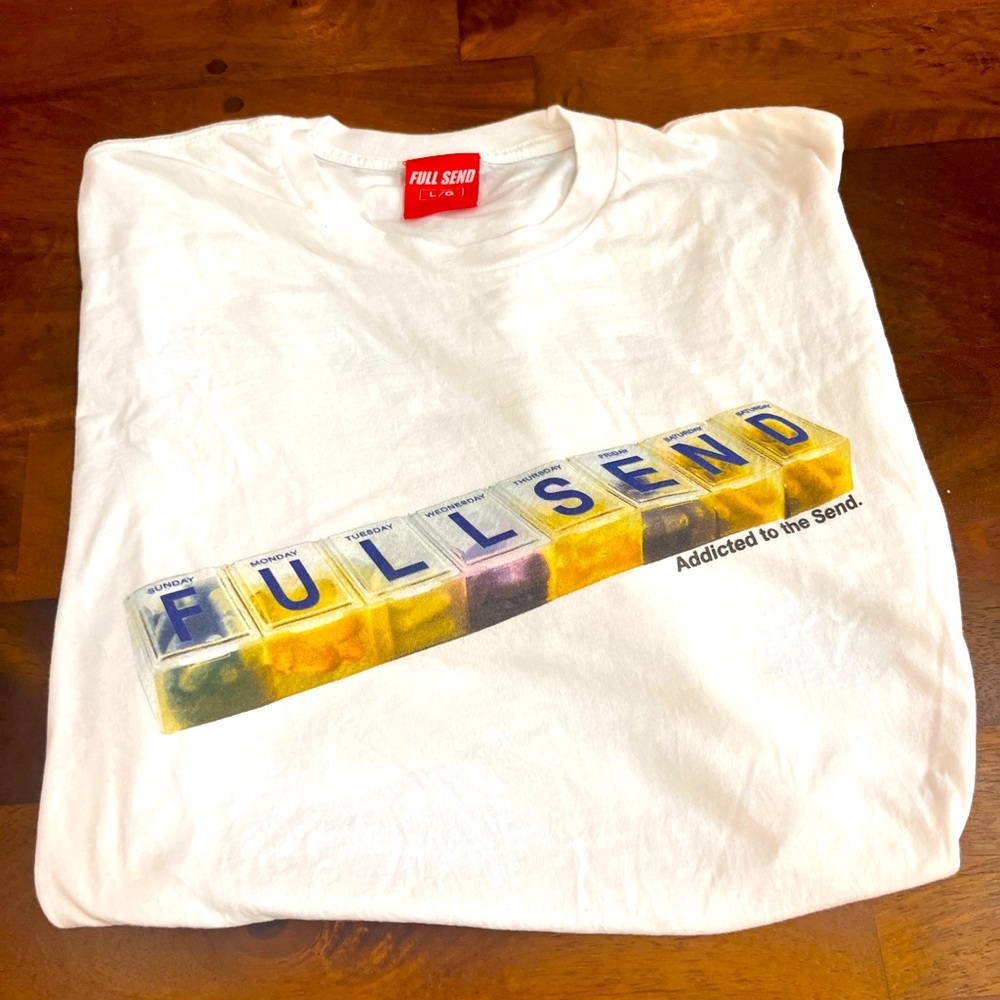 Full Send White Graphic T-Shirt
